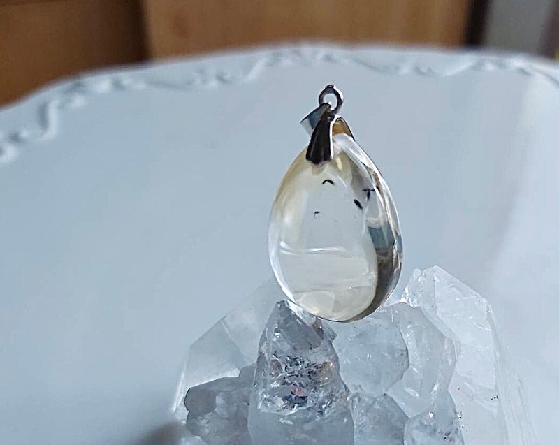 心忱-海膽黃水晶 水滴墜子 - 項鍊 - 水晶 黃色