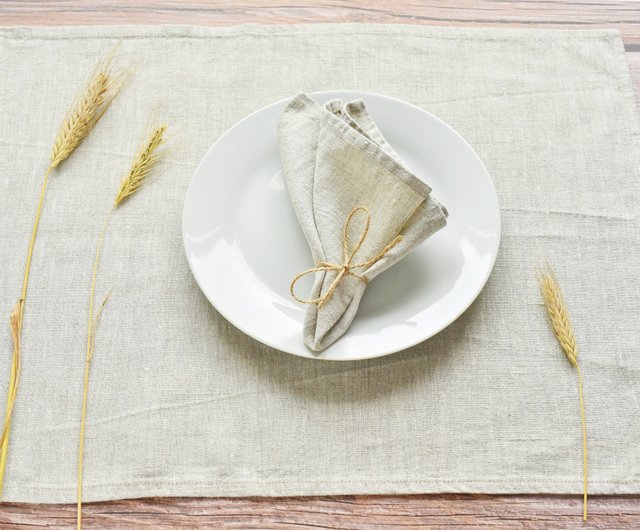 Wheat Linen Dinner Napkins Set/4