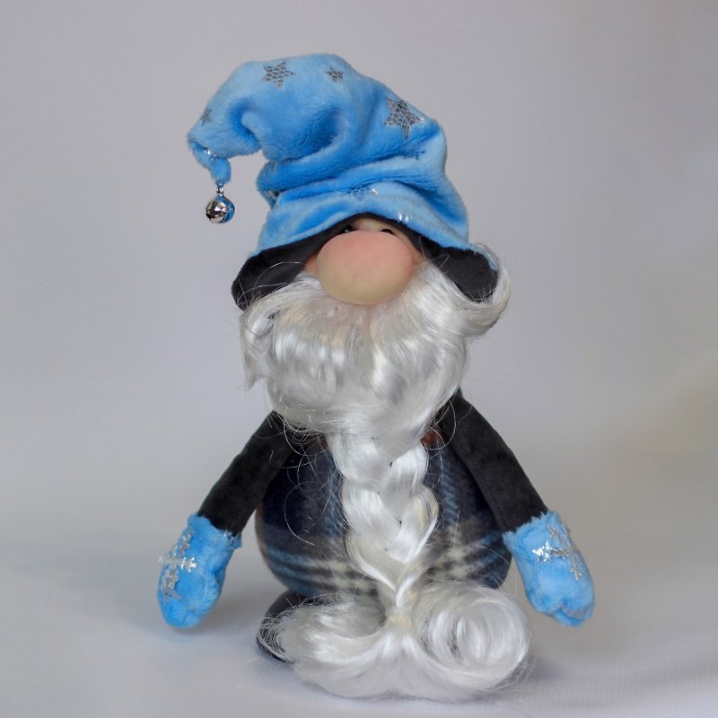 Tale Gnome. A plush Gnome with a bell on his hat. Interior doll - Kids' Toys - Other Materials Blue