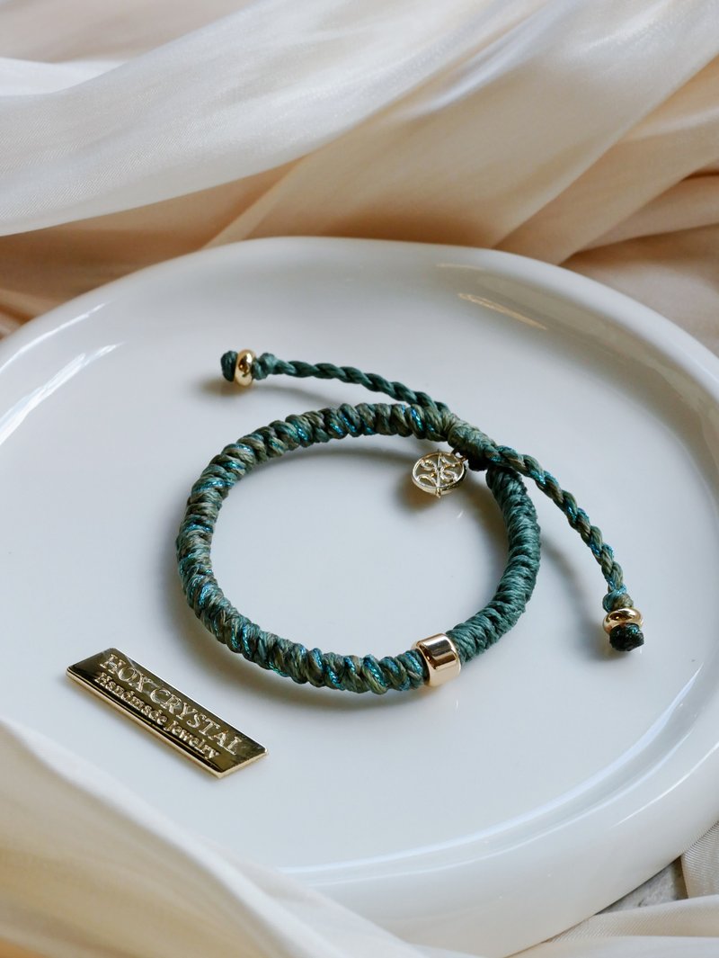 HOX CRYSTAL 護身金剛結び マルチカラーデザイン - ブレスレット - その他の素材 グリーン