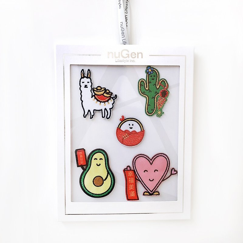 [New Year Gift] nuGen Family Dual-purpose Embroidered Cloth Patch-New Year Style - Badges & Pins - Thread Multicolor