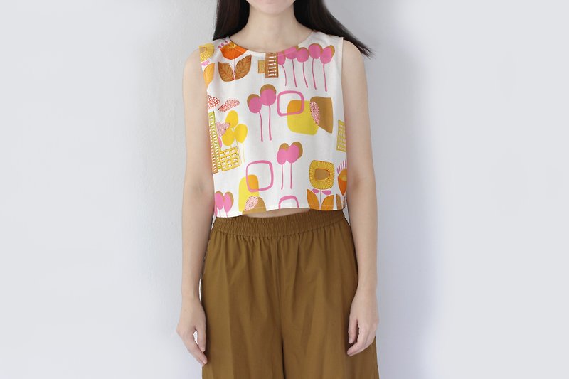 sleeveless crop top - Women's Tops - Cotton & Hemp Multicolor