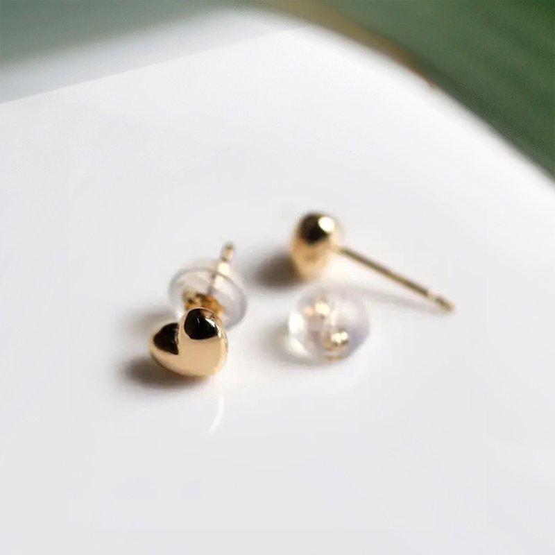 Love- 18K Yellow Gold Heart Shape Earring - Earrings & Clip-ons - 24K Gold Gold