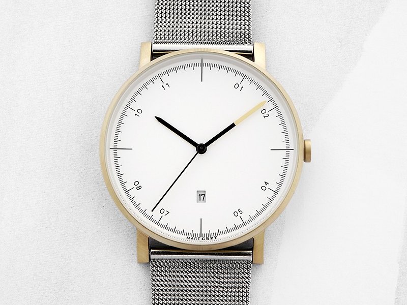 ストリップ|ツートンカラーゴールドMG001は、銀の時計をxは - 腕時計 - 金属 ゴールド