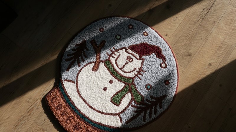 Christmas Snow Globe  Carpet丨吉普貓聖誕水晶球 地毯、地墊 - 地墊/地毯 - 其他人造纖維 灰色