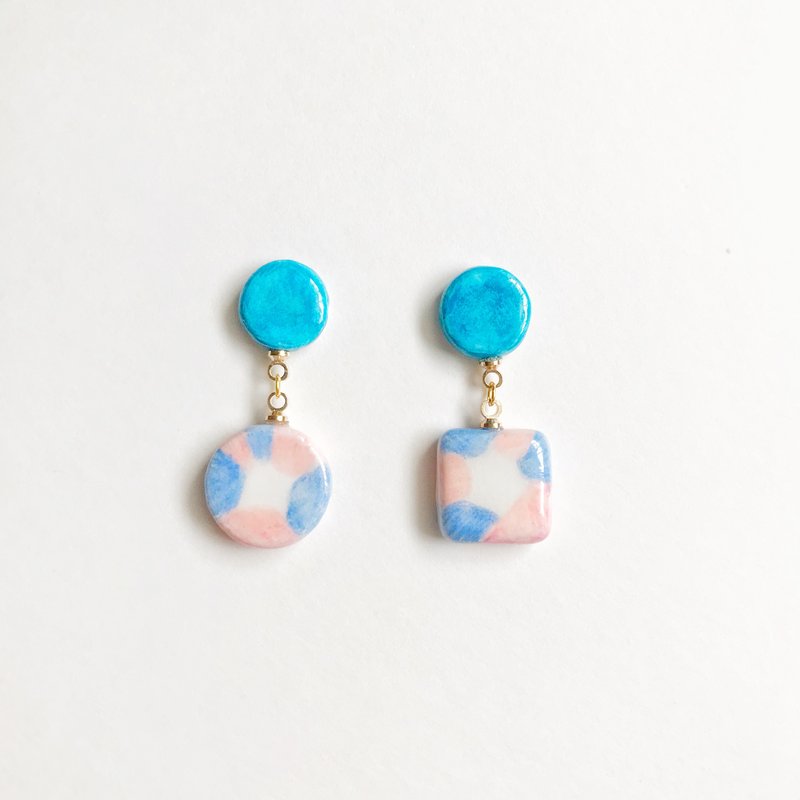 Spring Garden Series-Hand-made/Hand-painted earrings - ต่างหู - วัสดุอื่นๆ 