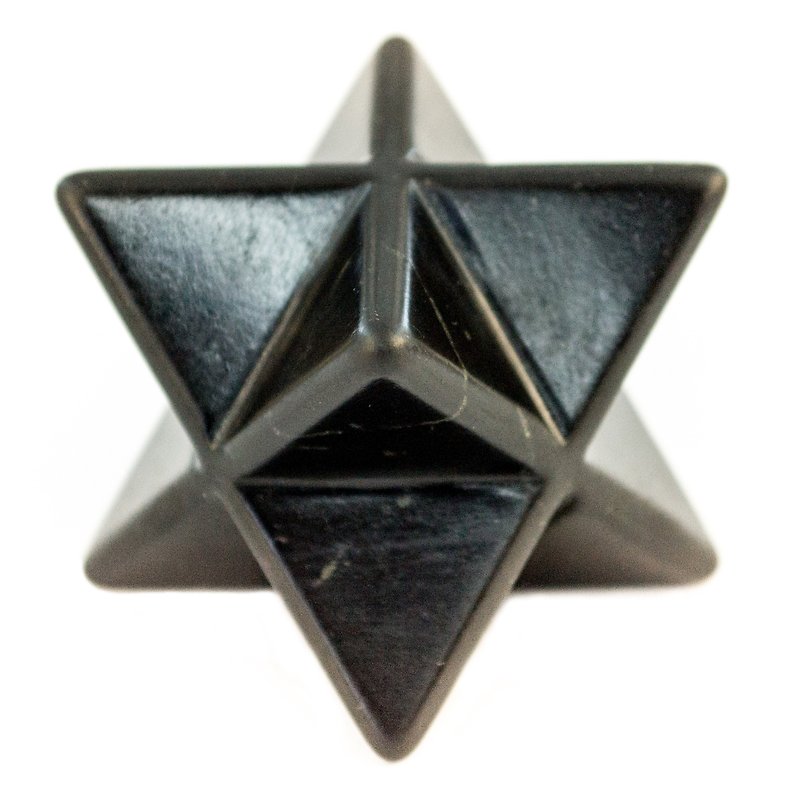 Shungite Merkaba Carved Black Stone Sacred Star - Other - Stone Black