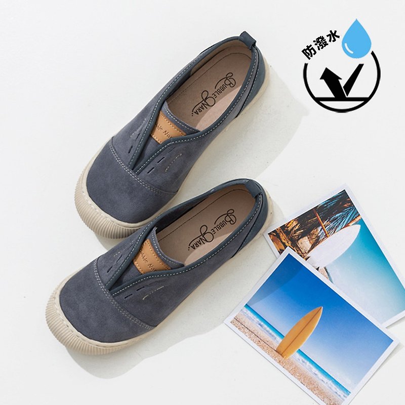 3M Water-Repellent-California Sunshine Thick-soled Loafers-Tide Blue Waterproof - รองเท้ากันฝน - วัสดุกันนำ้ สีน้ำเงิน