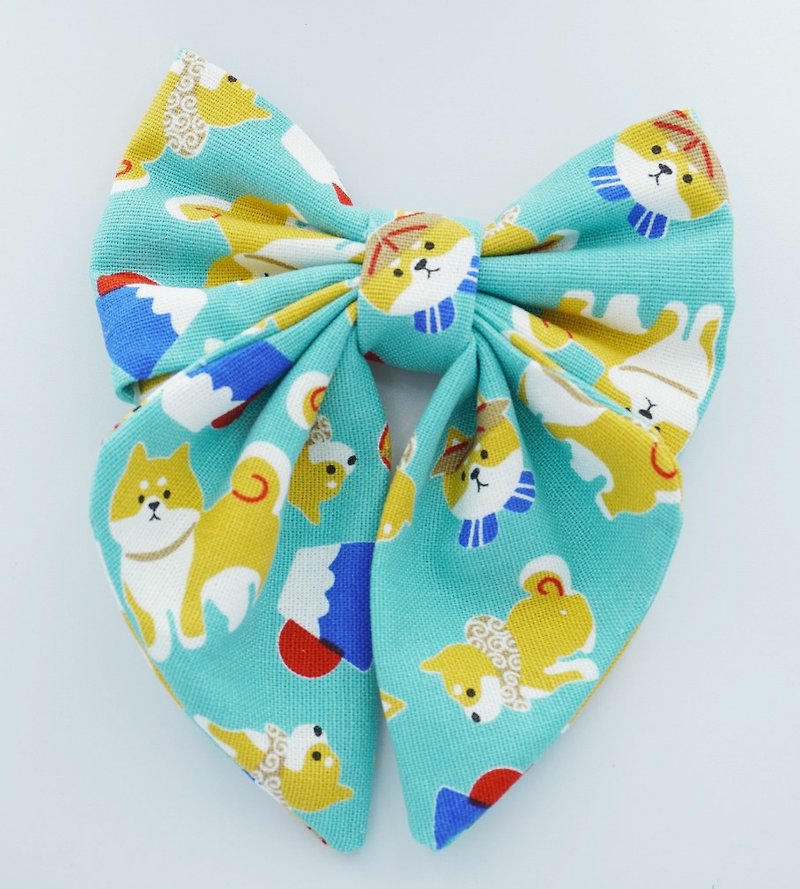 [Cute Shiba Inu] Pet Featured Sailor Bow Tie-Free Neck Strap - Collars & Leashes - Cotton & Hemp Multicolor