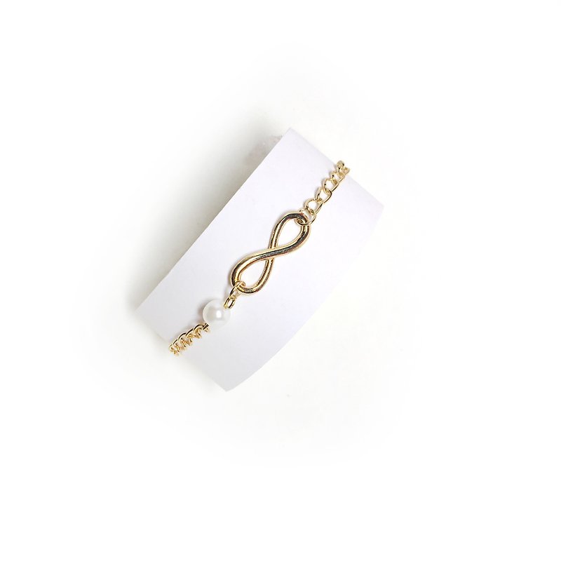Anne's Handmade | Handmade Infinity Bracelets Rose Gold Series-white[limited] - สร้อยข้อมือ - โลหะ สีเงิน