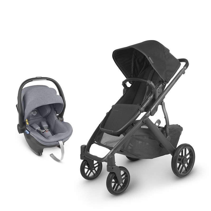 台灣宅配【UPPAbaby】【推車提籃組合】VISTA V2黑色+藍灰提籃 - 嬰兒車/嬰兒推車 - 其他材質 黑色