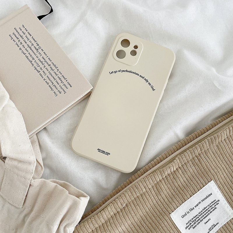 JIN CHA GOD- Cream mobile phone case Let go of perfectionism/Christ/Culture and Creativity - Phone Cases - Plastic 