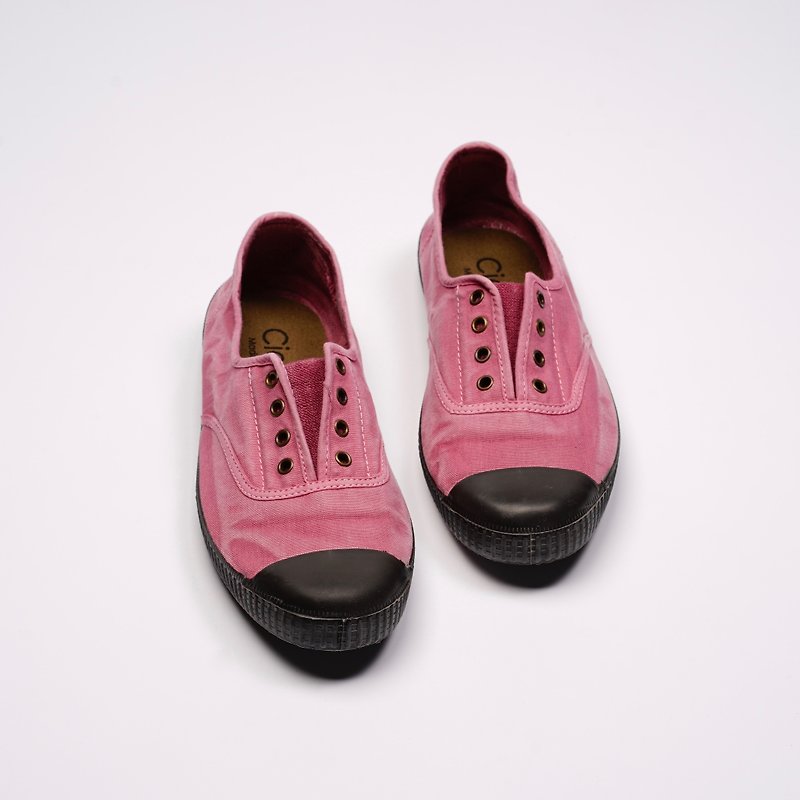 西班牙帆布鞋 CIENTA U70777 42 粉紅色 黑底 洗舊布料 大人 - 女款休閒鞋 - 棉．麻 粉紅色