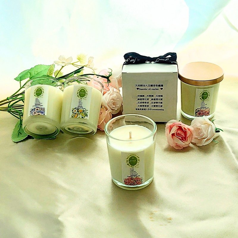 Floral wood tone/sleep healing scented candle/plant soy Wax rose/rosewood meltable Wax lamp - เทียน/เชิงเทียน - ขี้ผึ้ง 