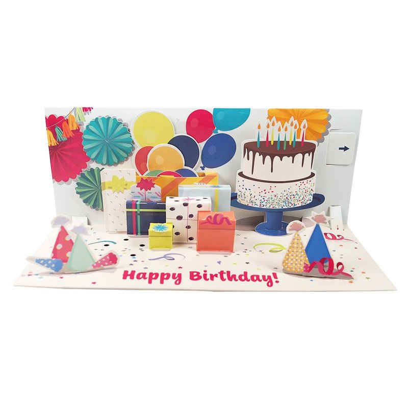 Stereo Sound Card-Cake Party [Up With Paper-Birthday Wishes for Stereo Card] - การ์ด/โปสการ์ด - กระดาษ หลากหลายสี