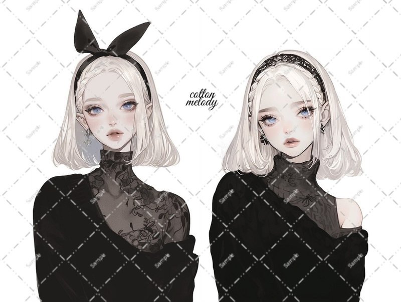 original sticker no.6555 人物ステッカー オリジナルステッカー 人物ステッカー 女の子ステッカー オリジナル人物ステッカー - 貼紙 - 紙 