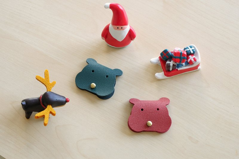 Christmas Earphone/Cable Holder - 捲線器/電線收納 - 真皮 多色