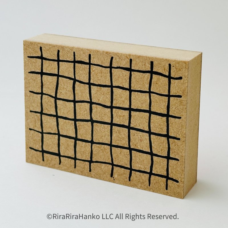 大きめ模様はんこ*タッタソールチェック*60mm×80mm*ラバースタンプ*R1019_o - 印章/印台 - 木頭 