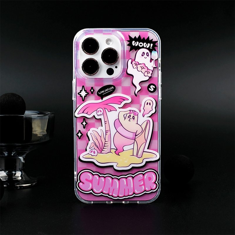 Summer Beach Ghost iPhone Case - เคส/ซองมือถือ - วัสดุอื่นๆ 