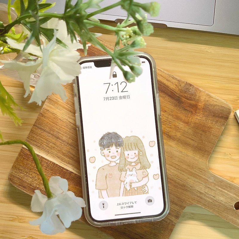 Let me draw you-Customized hand-painted healing phone wallpaper - Digital Wallpaper, Stickers & App Icons - Other Materials 