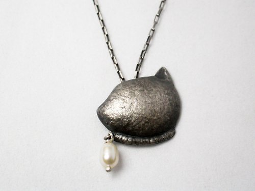 YUNSHAO Jewelry 【客製化禮物】cat & fish系列 #b21 貓頭珍珠項鍊
