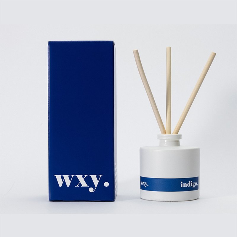 【微瑕疵/盒損】英國 wxy 經典擴香- indigo. 迷迭香 & 杜松 - 香氛/精油/擴香 - 玻璃 藍色