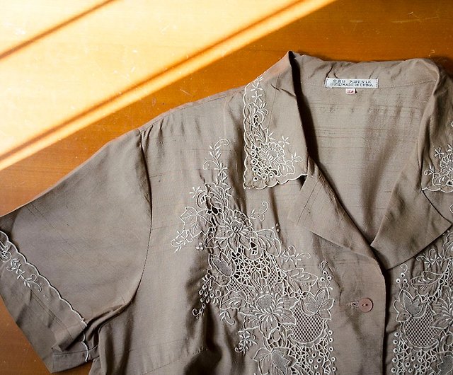 オリジナル peony 牡丹牌 シルク100% ブラウス シャツ/ブラウス(半袖 