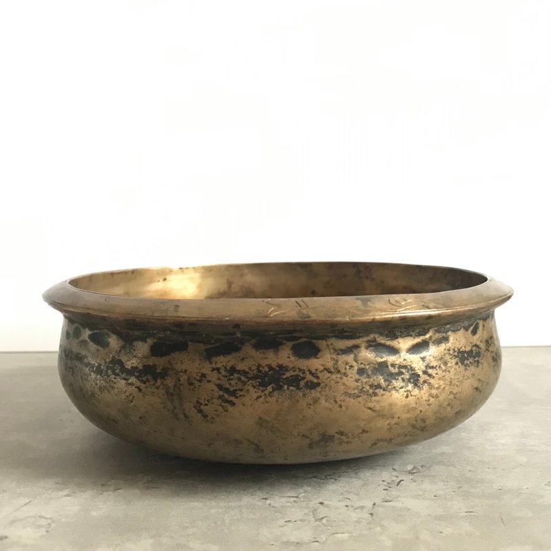 中世紀古董頌缽 魚圖騰 Singing Bowl 心輪聲音療癒冥想瑜伽放鬆 - 其他 - 其他金屬 