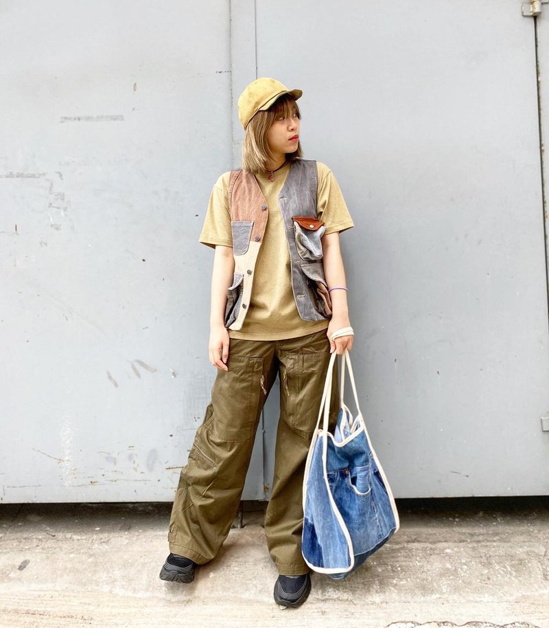 4袋hunting vest - 背心/無袖上衣 - 棉．麻 