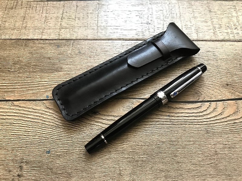 POPO│ ink bamboo pen pen │ cattle leather - Pen & Pencil Holders - Genuine Leather Black