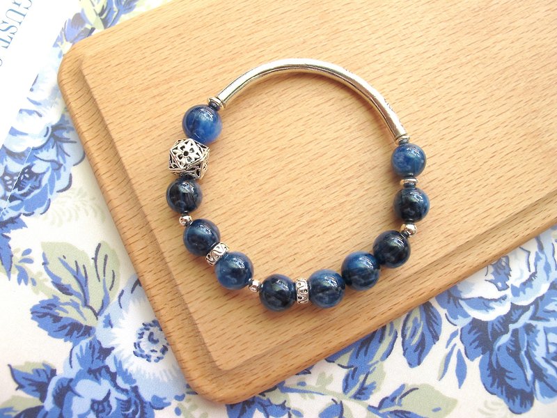 Kyanite x 925 Silver [Guardian] - Handmade Natural Stone Series - Bracelets - Crystal Blue
