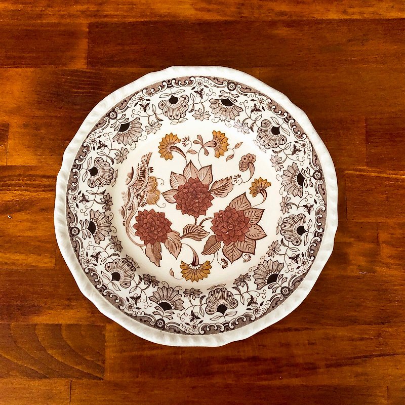 英國製古董瓷製湯盤 D款 - 盤子/餐盤/盤架 - 瓷 