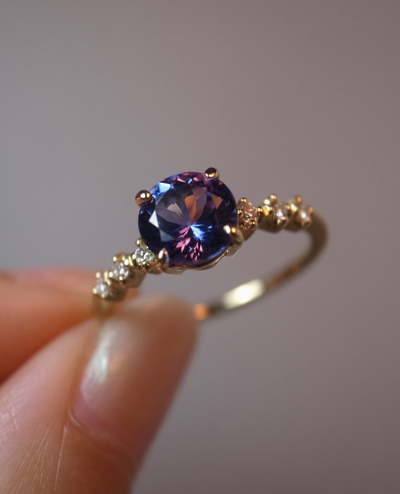 Tanzanite Diamond  K18 Ring - General Rings - Other Metals Blue