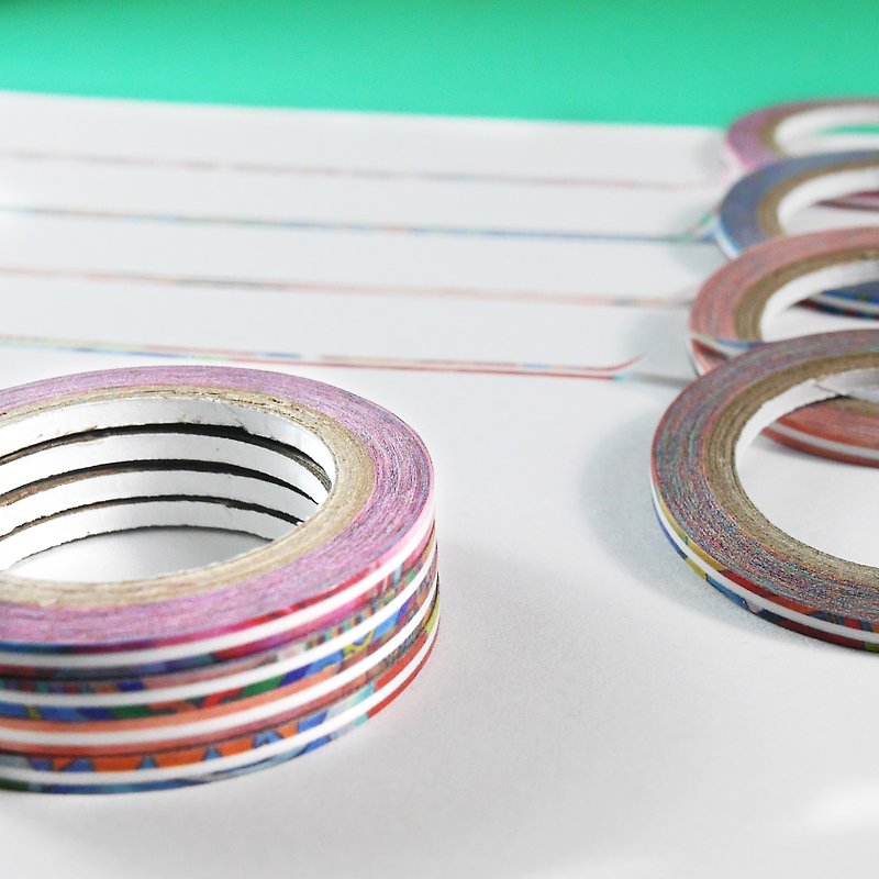 Thin Masking Tape set - Washi Tape - Paper Multicolor