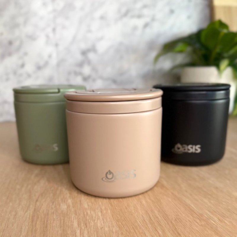 Oasis 真空快掀蓋保溫悶燒罐 500ml - 便當盒/食物袋 - 不鏽鋼 多色