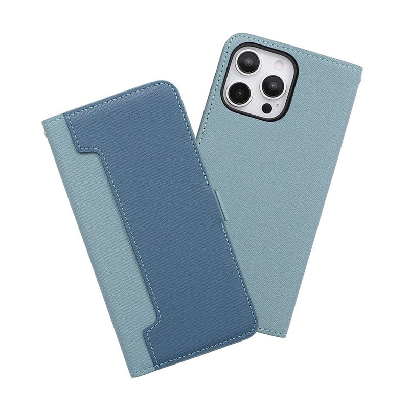 CASE SHOP iPhone 16 Series Side Flip Standing Leather Case-Blue - Phone Cases - Other Materials Blue