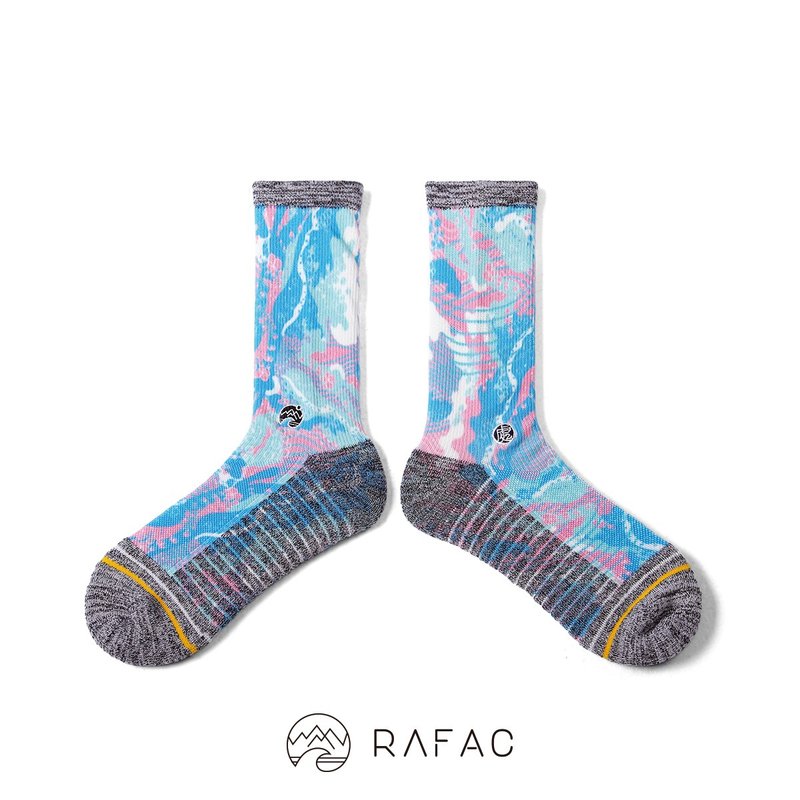 快速出貨#RAFAC時髦運動中筒襪  _ 處處聯名 泡泡嗨海 - 襪子 - 環保材質 藍色