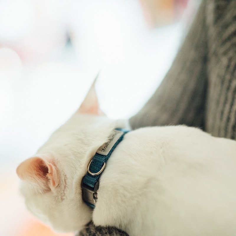 tails & me-Classic Nylon Cat Series Safety Collars Teal - ปลอกคอ - ไนลอน สีน้ำเงิน