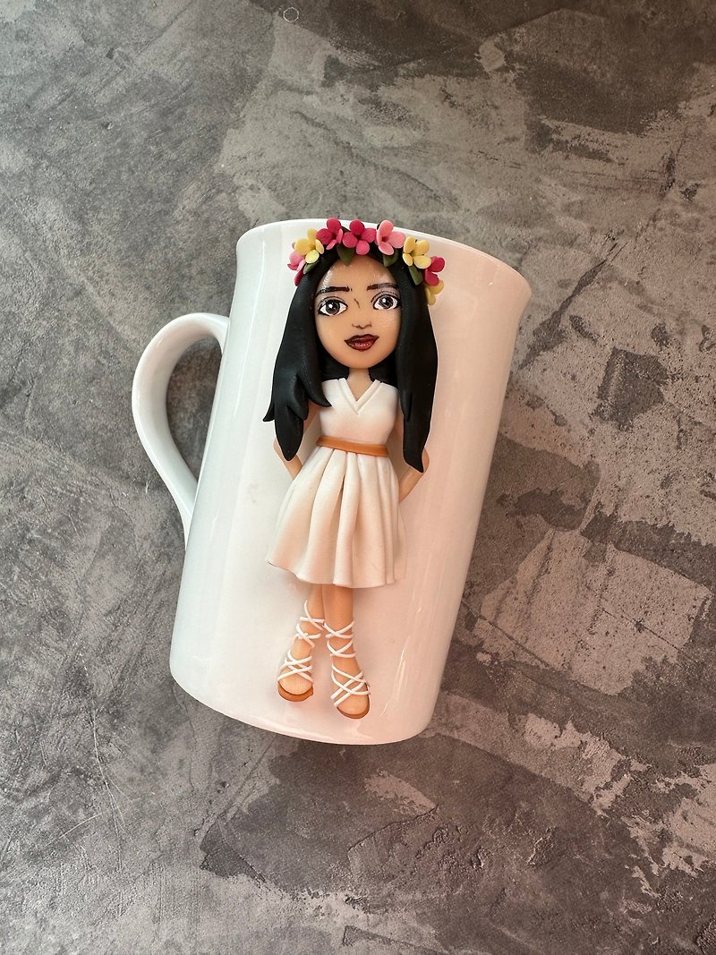 Bitmoji character portrait mug. Personalized gift idea. Snap chat cartoon cup - Pottery & Ceramics - Glass Multicolor
