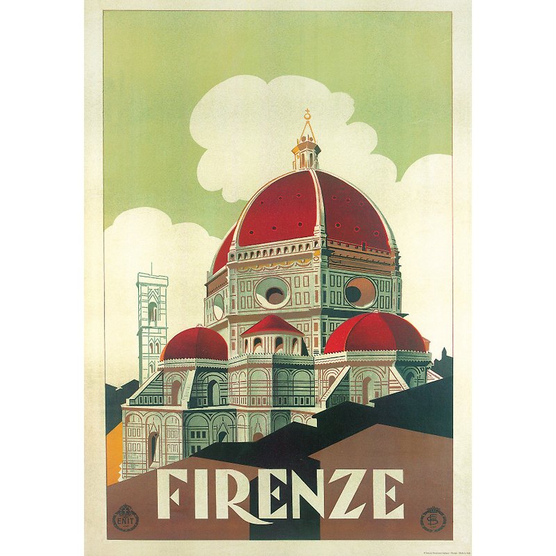 Italy IFI poster Cathedral of Santa Maria del Fiore in Florence - ตกแต่งผนัง - กระดาษ หลากหลายสี
