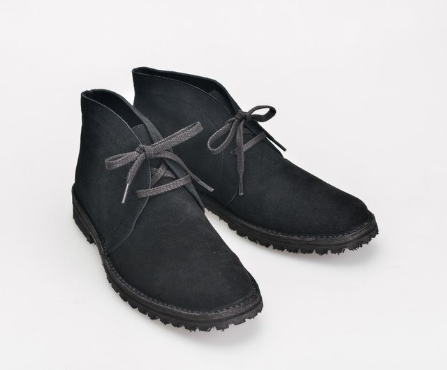 MIT [Anti-fur Desert Boots-Men's Black] Casual Boots Suede Anti