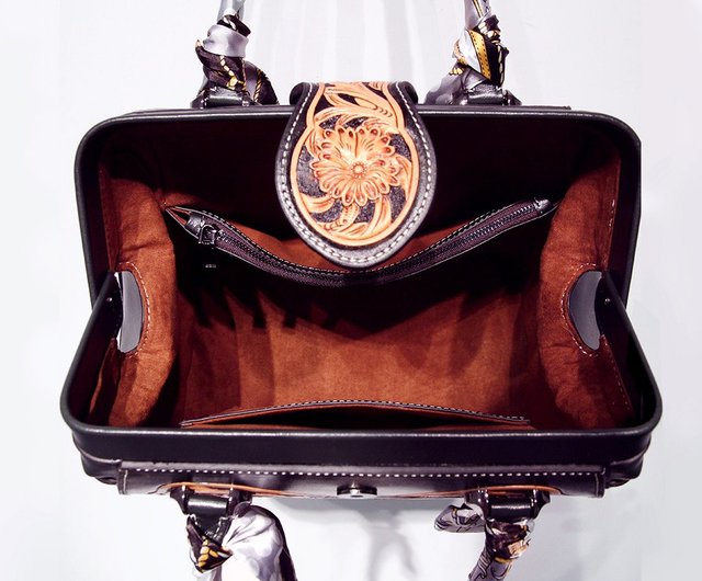 Handmade Leather carving Leather Handbag, Shoulder bag