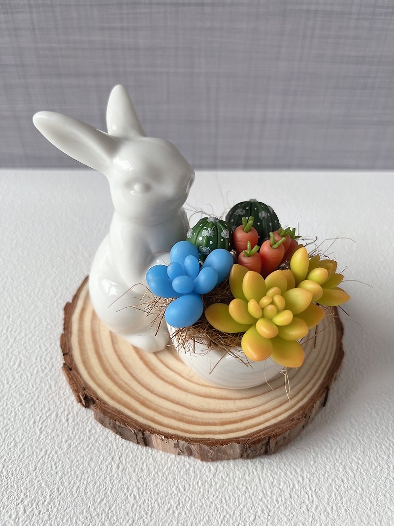 [Simulated Clay Succulent] Little Bunny Succulent Basin Series 1 - Plants - Clay 