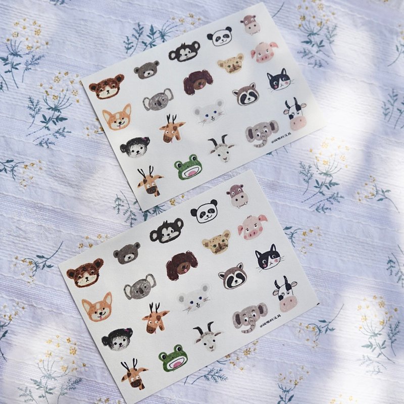 Cute Animal Headgear Set A6 Cut Film Sticker - Stickers - Paper Multicolor