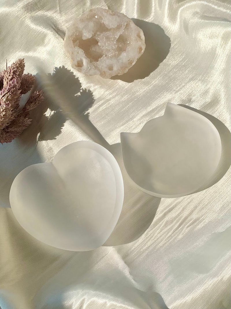 透石膏碗/ 淨化消磁能量充電/ 愛心與貓咪 - 擺飾/家飾品 - 水晶 