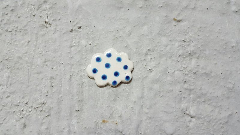 Soft Cloud Ceramic Pin - Brooches - Pottery White