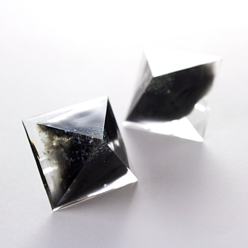 Pyramid earrings (Castle Black) - Earrings & Clip-ons - Other Materials Black