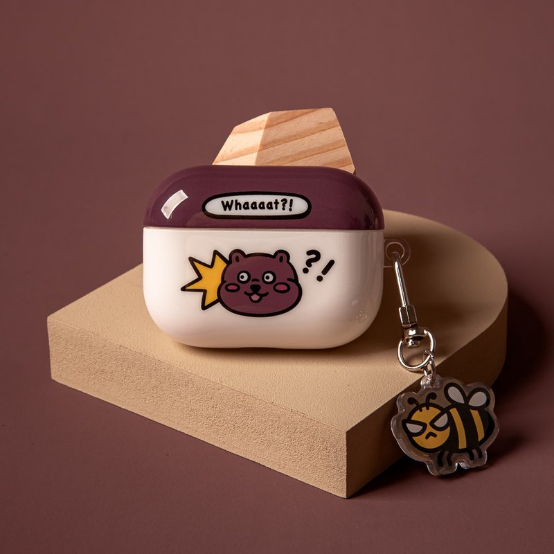 AUG8 STORE 吃驚熊 蘋果耳機殼 AirPods1/2/PRO 亮面軟殼 - AirPods/耳機保護套 - 塑膠 