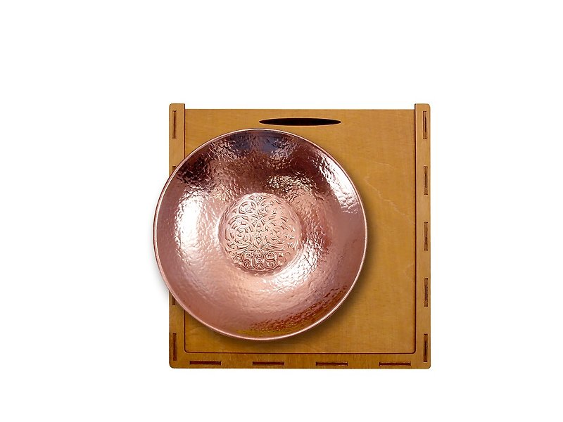 Tableware Treasures Copper Souvenir Set Gift for Grandma Dining Table - 盤子/餐盤/盤架 - 銅/黃銅 紅色