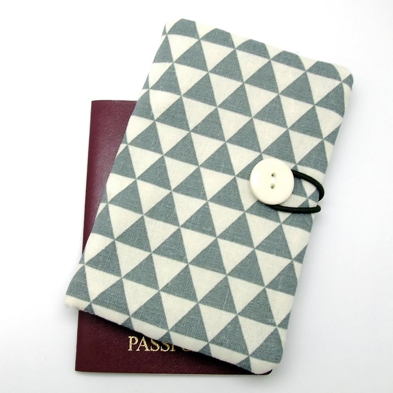 Passport cloth cover, protective cover, passport holder (PC-14) - ที่เก็บพาสปอร์ต - ผ้าฝ้าย/ผ้าลินิน สีเทา